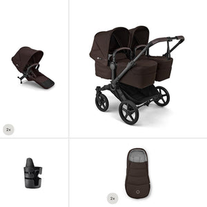 Bugaboo Donkey 6 Twin Essential Stroller Bundle-Stroller Bundles-Cocoa Brown- | Natural Baby Shower