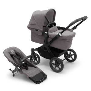 Bugaboo Donkey 5 Mono Pushchair-Strollers-Black/Grey Melange/Grey- | Natural Baby Shower