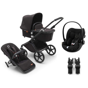Bugaboo Fox Cub + Cloud G Travel System-Travel Systems-Midnight Black-No Base | Natural Baby Shower