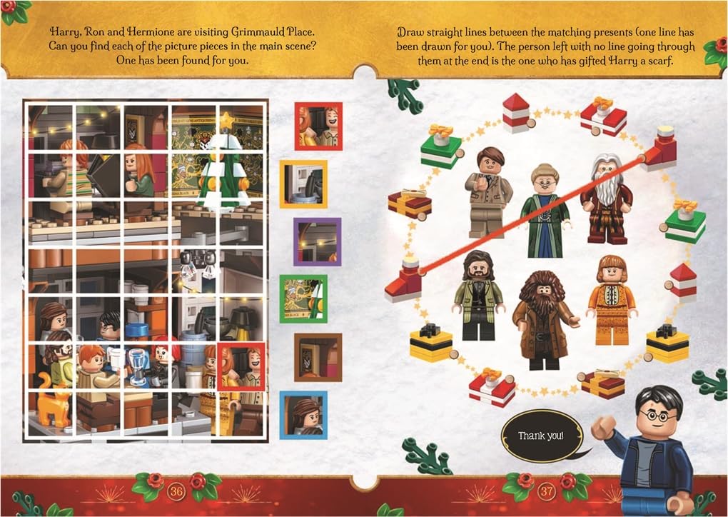 Buster Books - Lego Harry Potter Büyülü Noel Figür Oyuncaklı İngilizce Aktivite ve Hikaye Kitabı