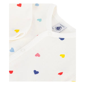 Petit Bateau - Sleep Well Hearts Pijama | Beyaz