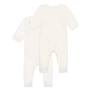 Petit Bateau - 2'li Dors Bien Velours Pijama Seti | Beyaz