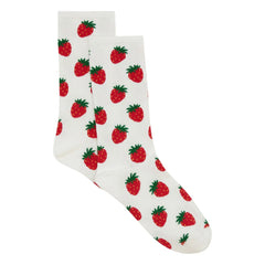 Hundred Pieces - Classic Strawberry Socks | Ecru