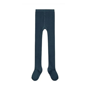 Gray Label - Organic Cotton Ribbed Tights | Gray Blue