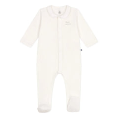 Petit Bateau - Schlafanzug Dors Bien Petit Amour aus Rippenstrick Bio-Baumwolle | Weiß
