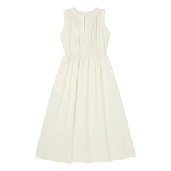 BELLEPIECE - Rosa Baumwoll-Musselin-Kleid | Ecru