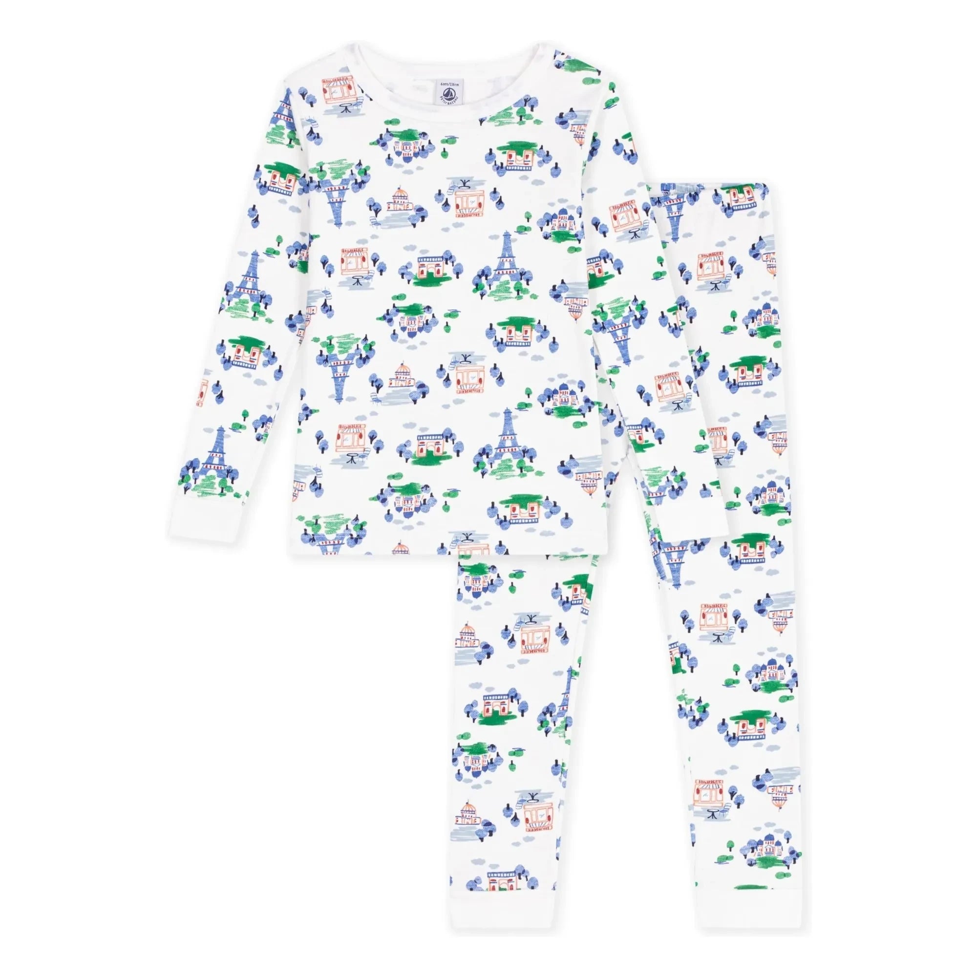 Petit Bateau - Paris Organik Pamuklu Özel Dikim Pijama | Beyaz