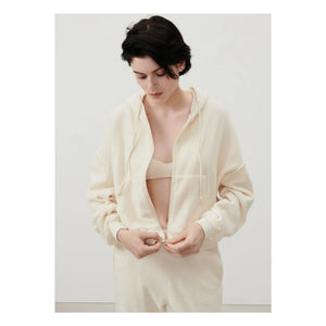 American Vintage - Bobypark Organic Cotton Zip-up Sweatshirt | Off-White