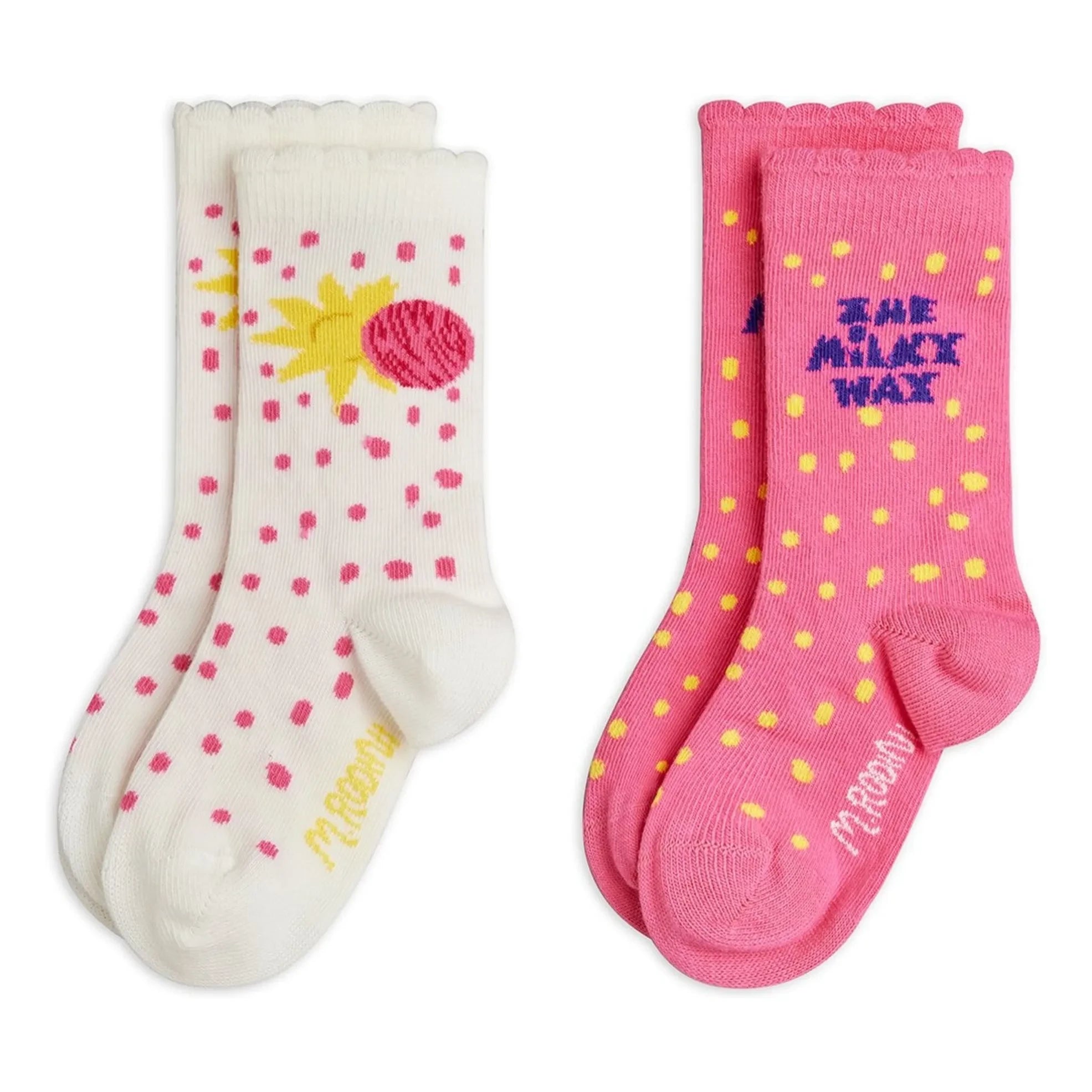 Mini Rodini - 2er Pack The Milky Way Socken aus Bio-Baumwolle | Rosa