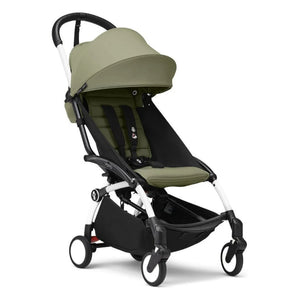 Stokke® - YOYO³ tam bebek arabası 0+ ve 6+ Beyaz çerçeve | Zeytin