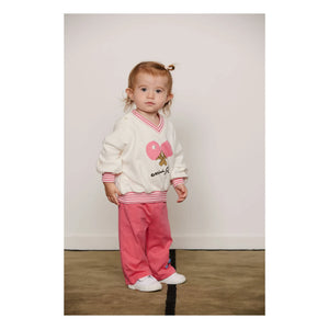 Mini Rodini - Gestreiftes Sweatshirt Ping Pong Bio-Baumwolle | Weiß