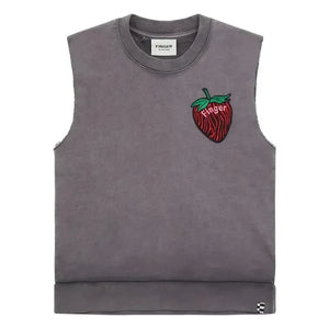 Finger in the Nose - Organic Cotton Sleeveless Sweatshirt | Charcoal Gray