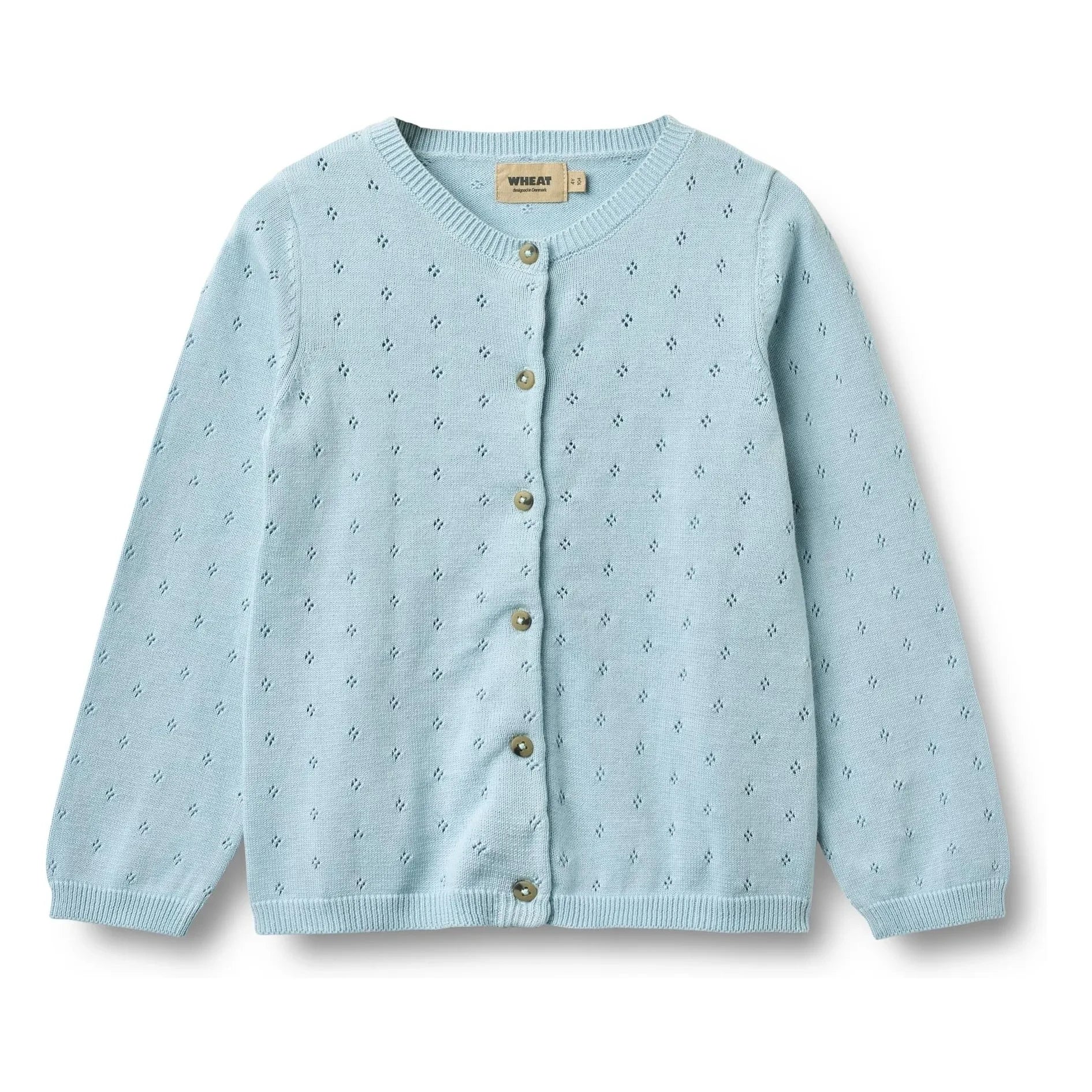 Wheat - Maia Organic Cotton Knit Cardigan | Light Blue