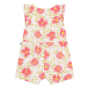 Petit Bateau - Organic Cotton Floral Pattern Crepe Romper | White