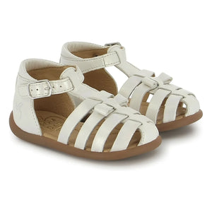 Pom d'Api - Metallic-Sandalen mit Knotendetail | Weiß
