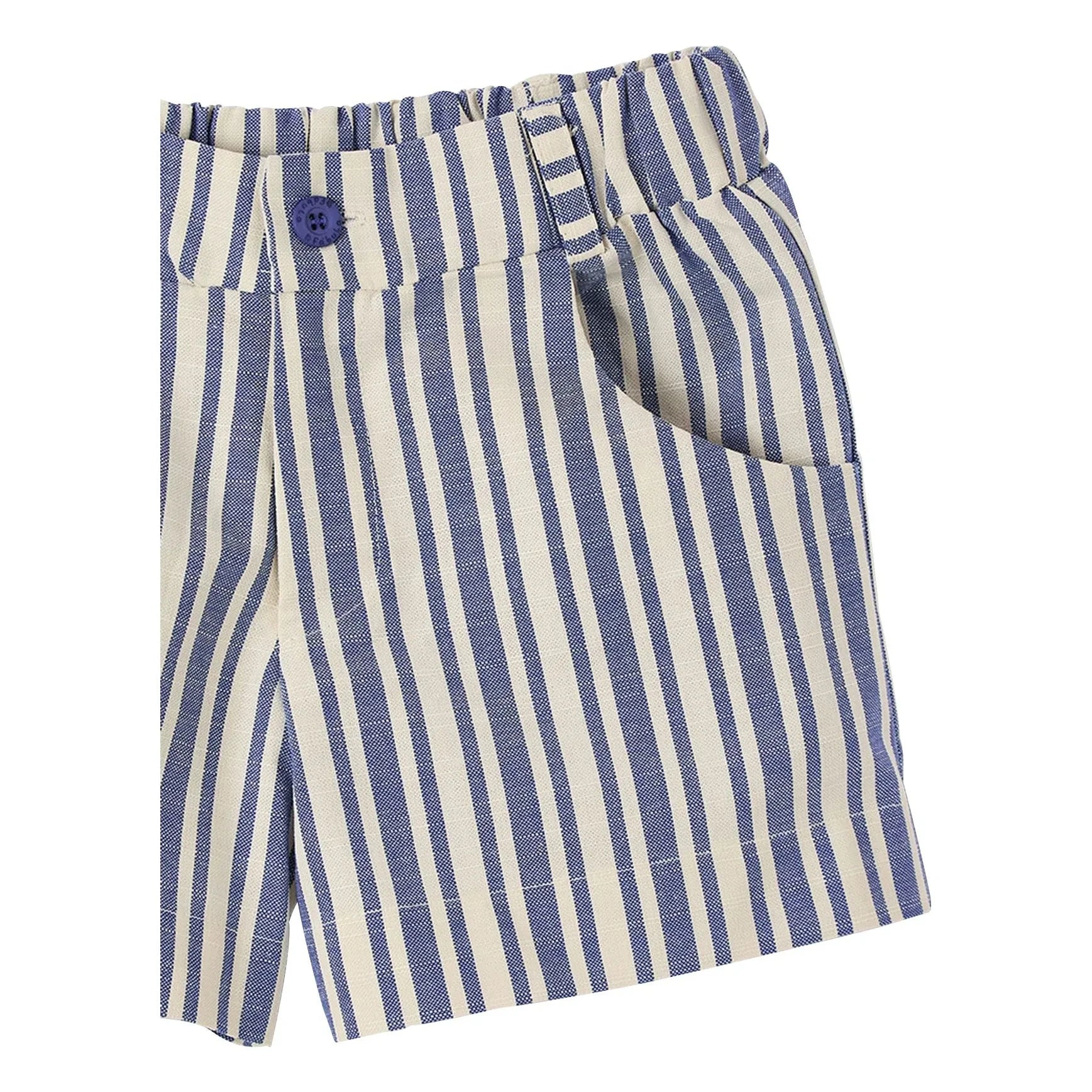 Fabula - Striped Wide Shorts | Light Blue