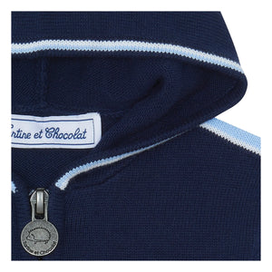 Tartine et Chocolat - Sweatshirt mit Reißverschluss und Kontraststreifen | Marineblau