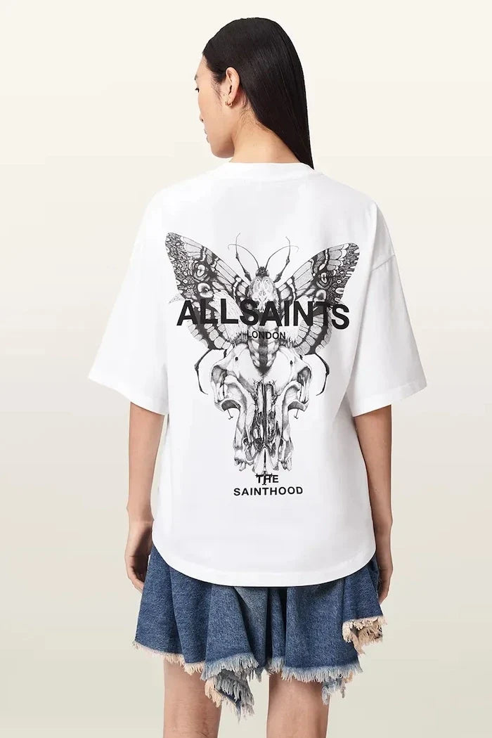 AllSaints kadın pamuklu oversize tişört HALIS
