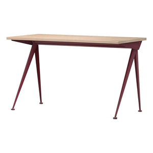 Vitra - Compas Direction Masası - Japon kırmızı taban - Jean Prouvé, 1953 | Meşe