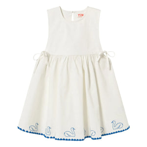 Tinycottons - Swans Keten Elbise | Beyaz