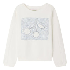 Bonpoint – Bio-Baumwoll-Sweatshirt Gena Cherry | Weiß
