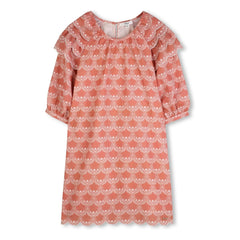 Chloé – Rüschenkleid aus Bio-Baumwolle | Pfirsich