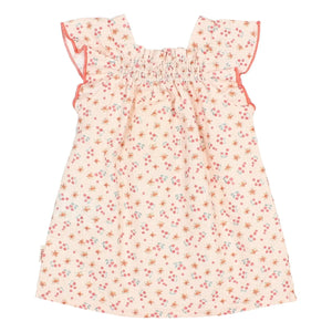 Búho – Krepp-Blumenkleid | Pfirsich
