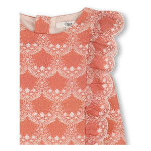 Chloé - Set aus Kleid und Hut aus Bio-Baumwolle | Pfirsich