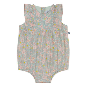Petit Bateau - Organic cotton poplin floral jumpsuit | Grey Blue