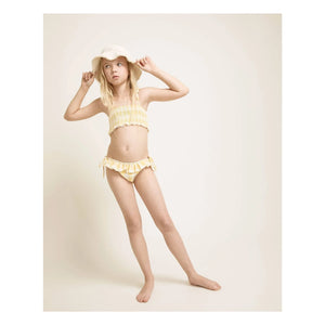 Búho - Vichy Seersucker Organic Cotton Swimsuit | Yellow