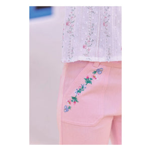 Tartine et Chocolat - Nakışlı cepli pantolon | Toz pembe