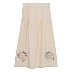 the new society - Narcise Cotton Skirt | Ecru
