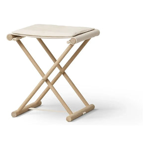 Oliver Furniture - Small camp stool in oak and canvas