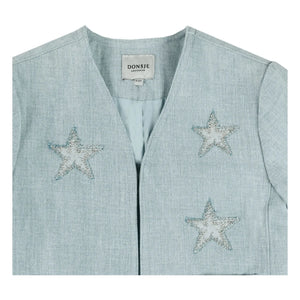 Donsje - Denim Chellèe Sterne Jacke | Hellblau