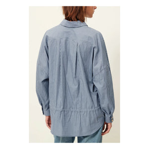 Sessùn - Santalin gestreifte Baumwollbluse | Blau
