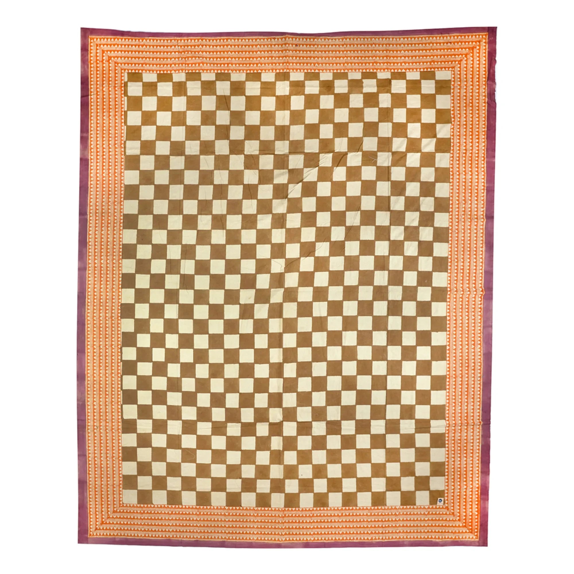 Doing Goods - Checkmate atışlı ve pamuk tote çanta | Hardal