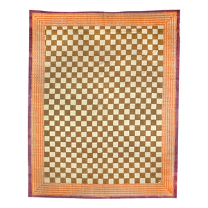 Doing Goods - Checkmate atışlı ve pamuk tote çanta | Hardal