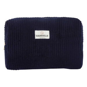 Gabrielle Paris - Velvet toiletry bag | Navy Blue