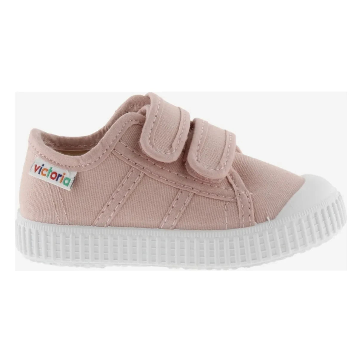 Victoria - Striped Canvas Scratch Sneakers | Nude