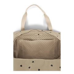 Rose in April - Raphaël Heart Pattern Baby Changing Bag | Sand