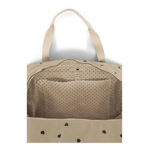 Rose in April - Raphaël Heart Pattern Baby Changing Bag | Sand