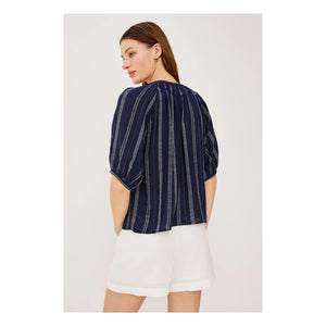 Rails - Striped Blouse Rix | Navy Blue