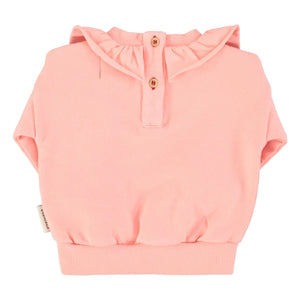 Piupiuchick - Çilek organik pamuklu fırfırlı sweatshirt | Pembe