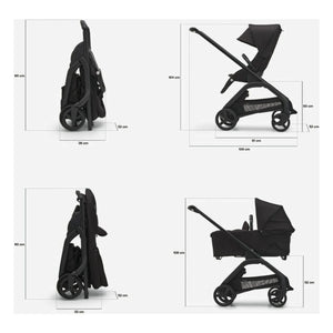 Bugaboo - Bugaboo Dragonfly Şehir Bebek Arabası komple şasi siyah | Taupe kahverengi