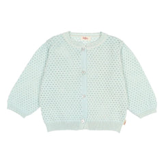 Búho - 3/4 Kollu Pointelle Bio-Baumwoll-Cardigan | Mintgrün
