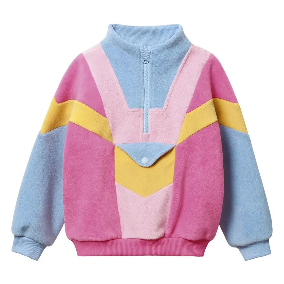 Goldie + Ace - Renk Bloklu Polar Sweatshirt | Mavi