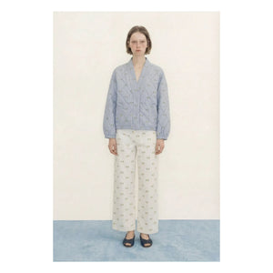 The Tiny Big Sister - Baumwollgestreifte Jacke | Blau