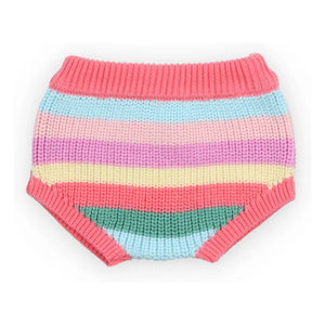 the new society - Canela Çizgili Organik Pamuklu Örme Bloomers | Pembe