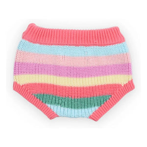 the new society - Canela Çizgili Organik Pamuklu Örme Bloomers | Pembe