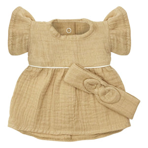 Minikane - Vestiaire Doll - Daisy Dress and Cotton Gauze Headband | Latte